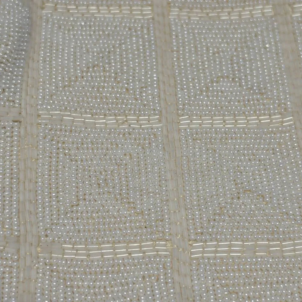 Vintage Debbie Ivory Beaded Purse Handmade In Japan Rhinestone Kisslock Wedding
